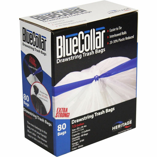 BlueCollar 13-gallon Drawstring Trash Bags
