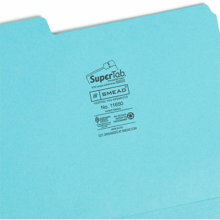 Smead SuperTab 1/3 Tab Cut Letter Recycled Top Tab File Folder