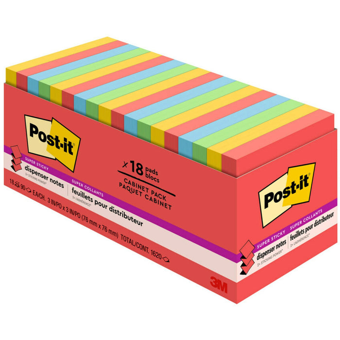 Post-it® Super Sticky Dispenser Notes - Playful Primaries Color Collection