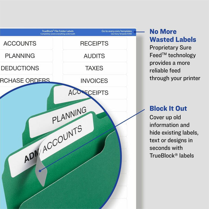 Avery® TrueBlock File Folder Labels