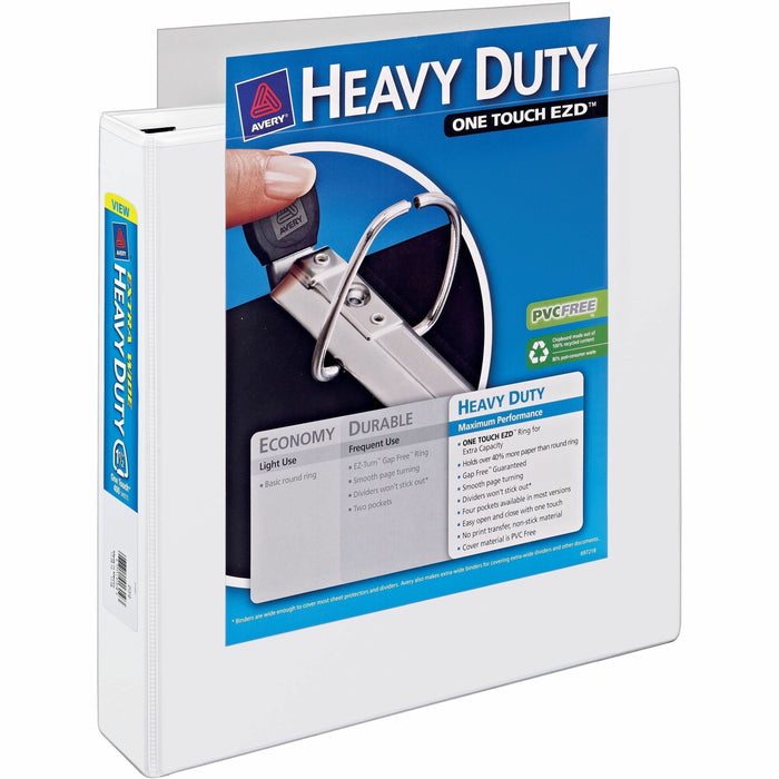 Avery Heavy-Duty View Extra Wide Binder, 1.5" EZD Rings, White