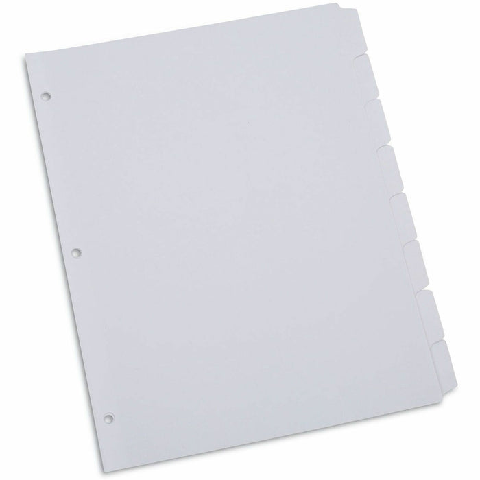 Universal Deluxe Write-On/Erasable Tab Index, 8-Tab, 11 x 8.5, White, White Tabs, 1 Set