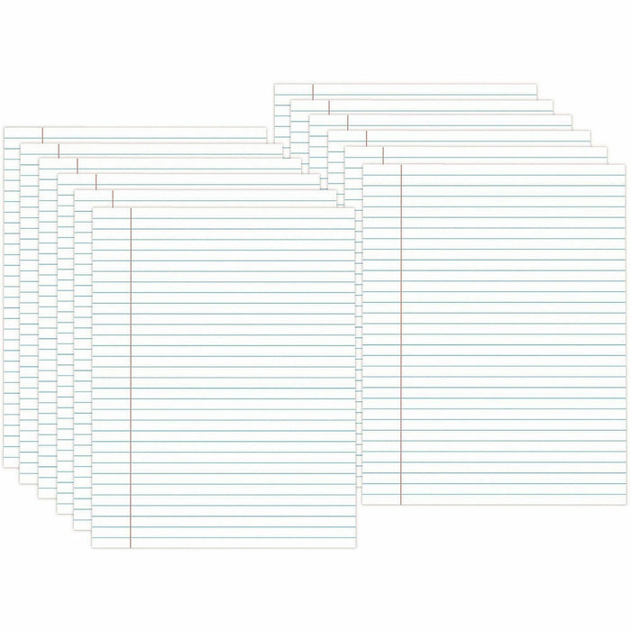Universal Glue Top Pads, Wide/Legal Rule, 50 White 8.5 x 11 Sheets, Dozen