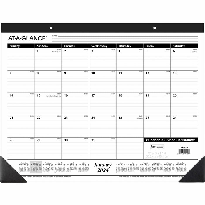 At-A-Glance Monthly Desk Pad Calendar