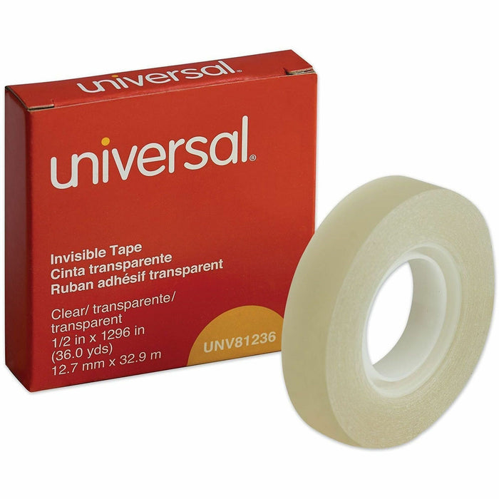 Universal Invisible Tape, 1" Core, 0.5" x 36 yds, Clear