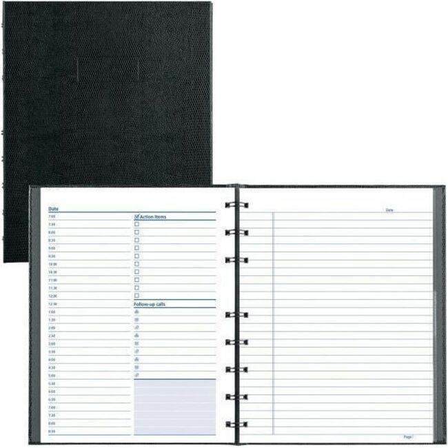 Blueline NotePro And Graphics Notebook, 7 7/16" x 9 1/2" , Black