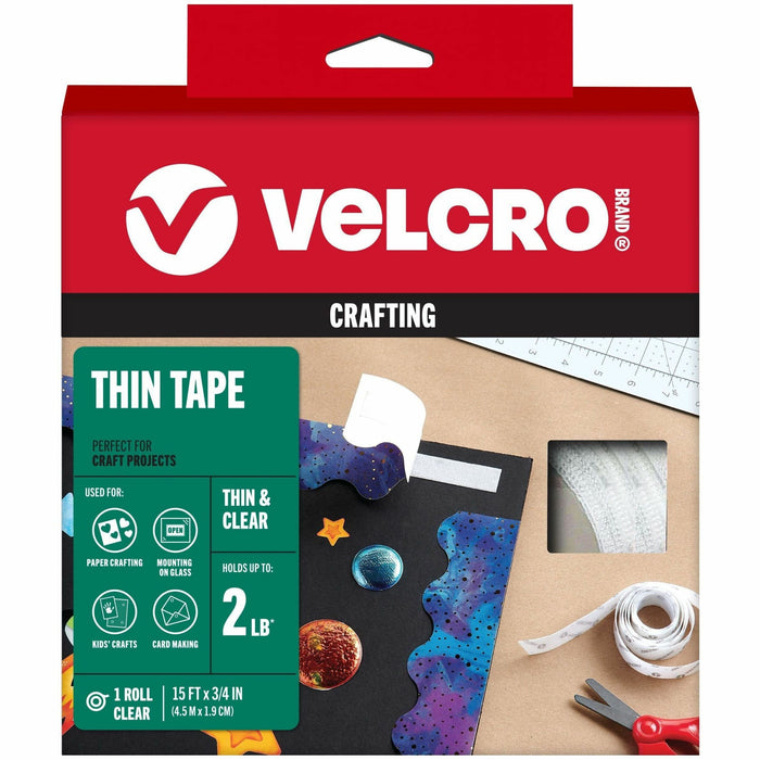 VELCRO® Thin Clear Fasteners 15ft x 3/4in Roll Clear
