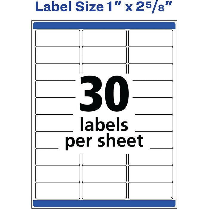 Avery® 1" x 2-5/8" Labels, Ultrahold, 1,500 Labels (5520)