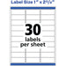 Avery® 1" x 2-5/8" Labels, Ultrahold, 1,500 Labels (5520)