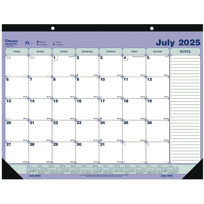 Blueline Monthly Desk Pad, Academic, 13 Months, July to July, English (CA181731)