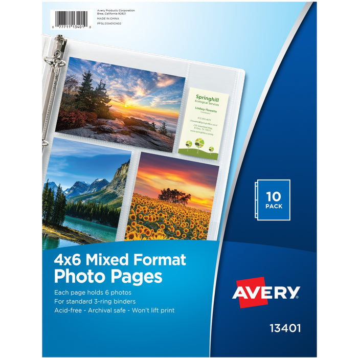 Avery&reg; Clear Mixed Format Photo Album Pages, 10ct (13401)