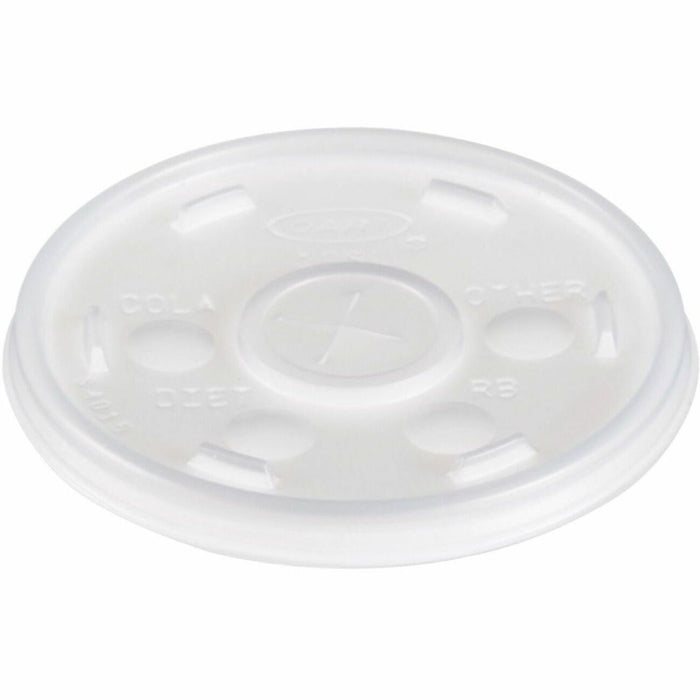 Dart 10 oz HIPS Plastic Straw-Slotted Lid - Translucent