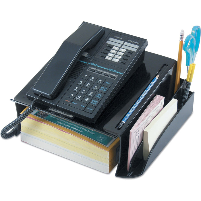Universal Telephone Stand and Message Center, 12 1/4 x 10 1/2 x 5 1/4, Black