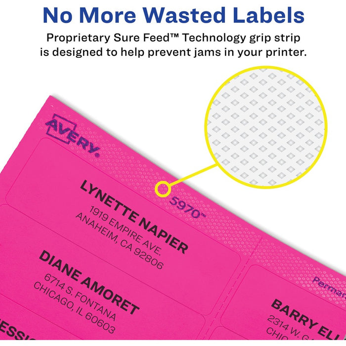 Avery® High Visibility Neon Shipping Labels