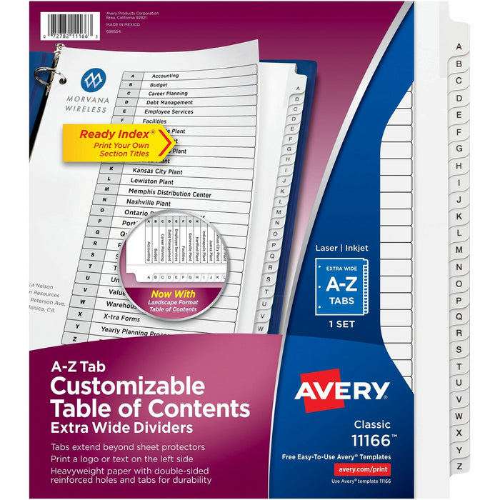 Avery® Extra Wide A-Z Tabs Ready Index Dividers