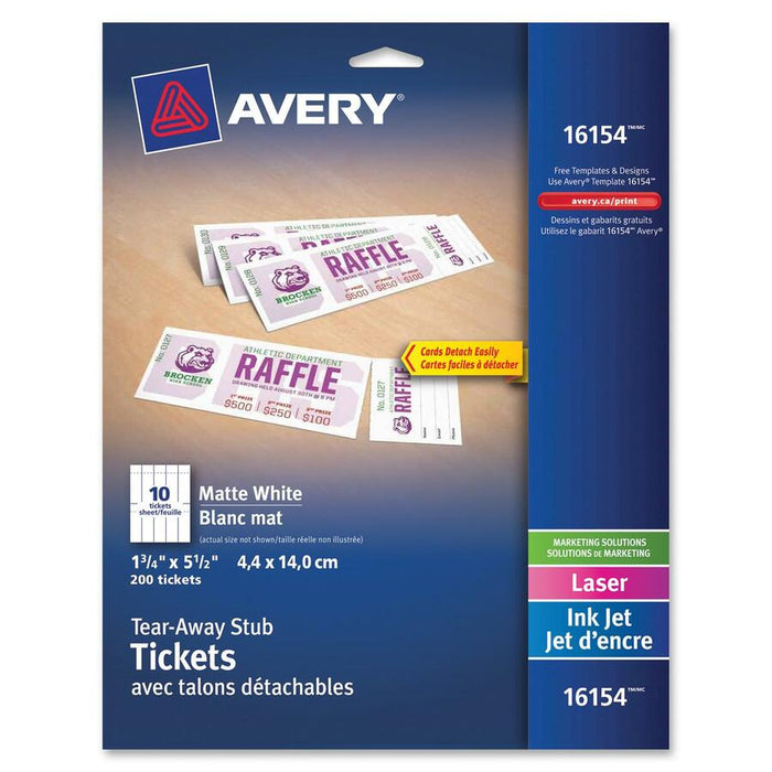 Avery® Blank Tickets with Tear-Away Stubs
