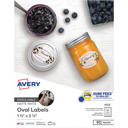 Avery® Oval Dissolvable Labels