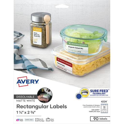 Avery® Dissolvable Rectangle Labels