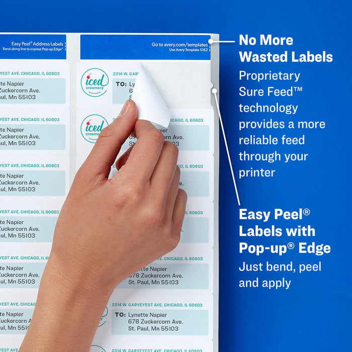 Avery® Easy Peel High Gloss Clear Mailing Labels