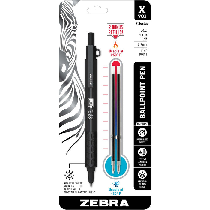 Zebra STEEL 7 Series F-701 Retractable Ballpoint Pen