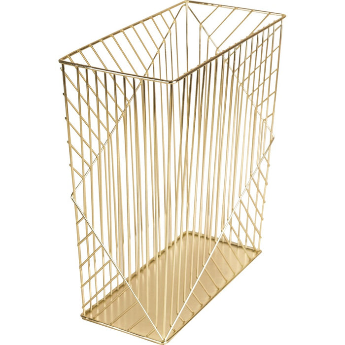 U Brands Metal Wastebasket, Vena Collection, 6 Gallon Capacity, Gold (3232U02-06)