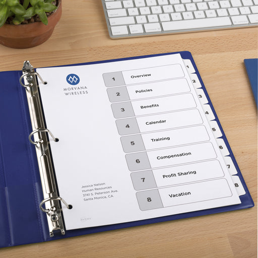 Avery® 8-tab Custom Table of Contents Dividers