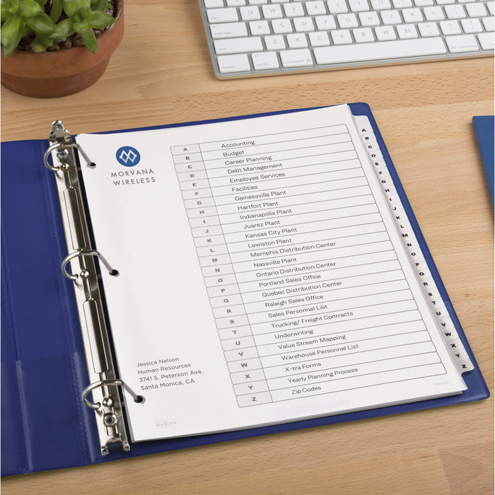 Avery® A-Z Black & White Table of Contents Dividers