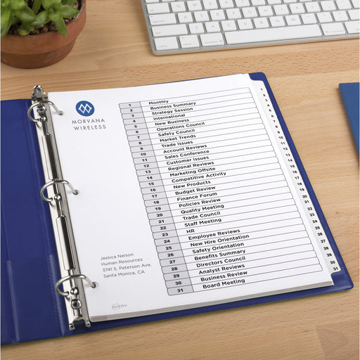 Avery® 1-31 Custom Table of Contents Dividers