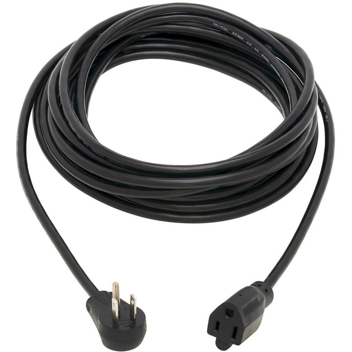 Eaton Tripp Lite Series Power Extension Cord, Right-Angle NEMA 5-15P to NEMA 5-15R - 10A, 120V, 18 AWG, 25 ft. (7.62 m), Black