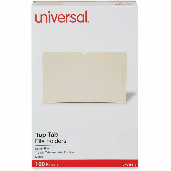 Universal 1/2 Tab Cut Legal Top Tab File Folder