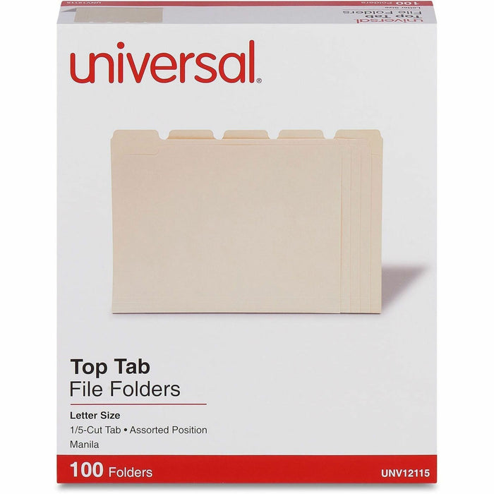 Universal 1/5 Tab Cut Letter Top Tab File Folder
