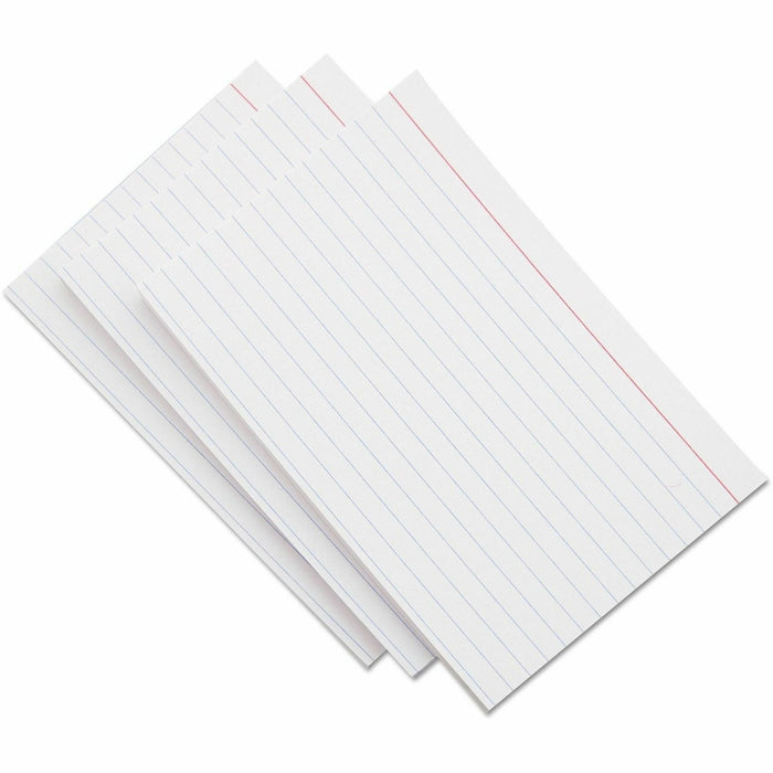 Universal Ruled Index Cards, 5 x 8, White, 100/Pack
