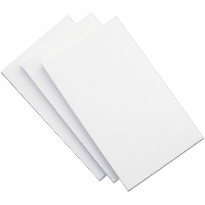 Universal Unruled Index Cards, 5 x 8, White, 100/Pack