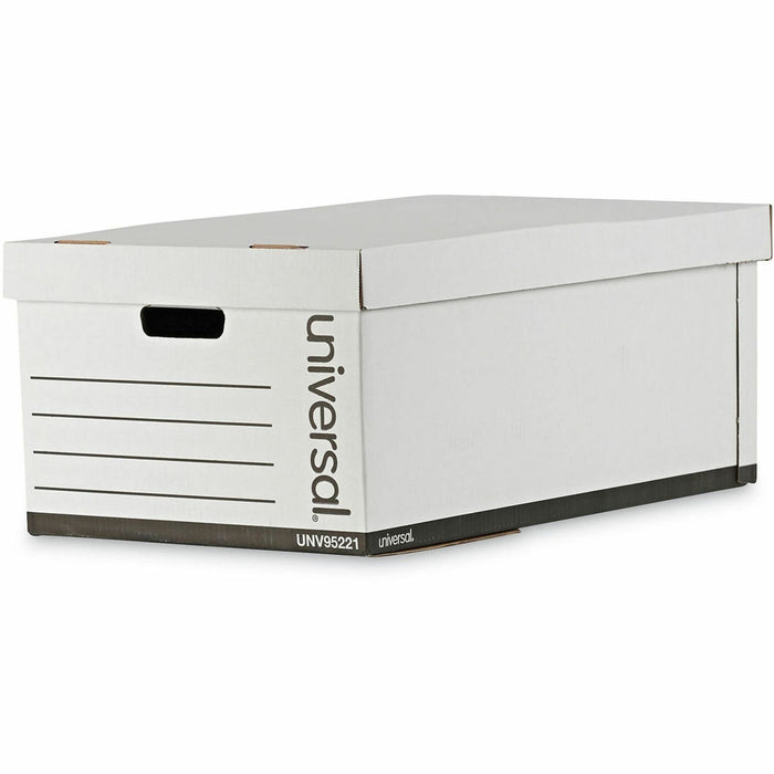 Universal Medium-Duty Easy Assembly Storage Box, Legal Files, White, 12/Carton