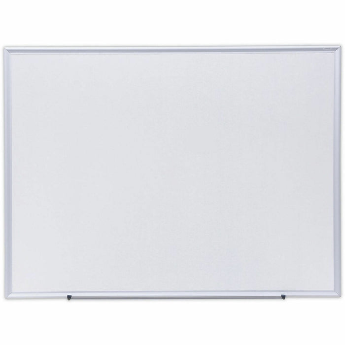Universal Deluxe Melamine Dry Erase Board, 48" x 36" , White Surface, Satin Aluminum Frame