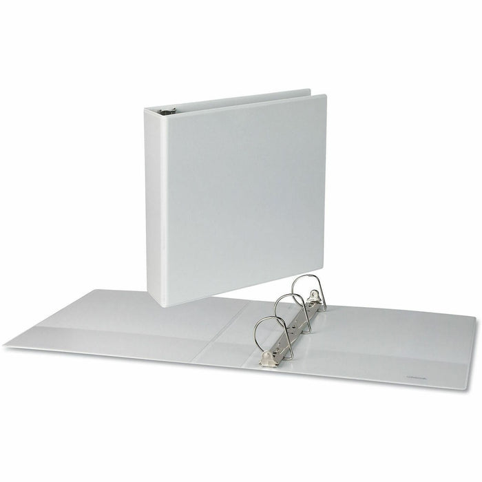 Universal Slant D-Ring View Binder, 3 Rings, 2" Capacity, 11 x 8.5, White, 4/Pack