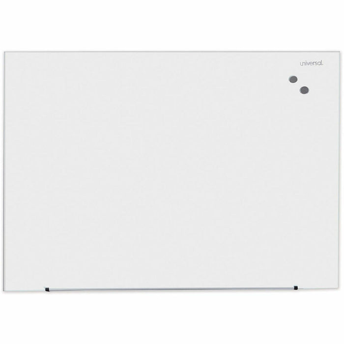 Universal Frameless Magnetic Glass Marker Board, 48" x 36" , White Surface