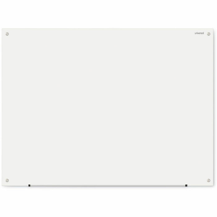 Universal Frameless Glass Marker Board, 48" x 36" , White Surface