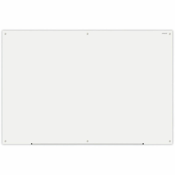 Universal Frameless Glass Marker Board, 72" x 48" , White Surface