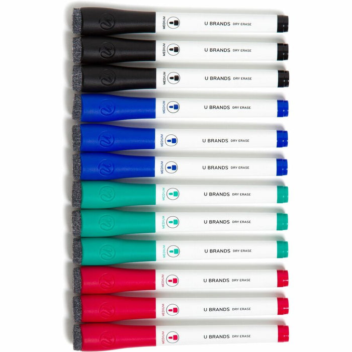 U Brands Low-Odor Dry-Erase Markers with Erasers