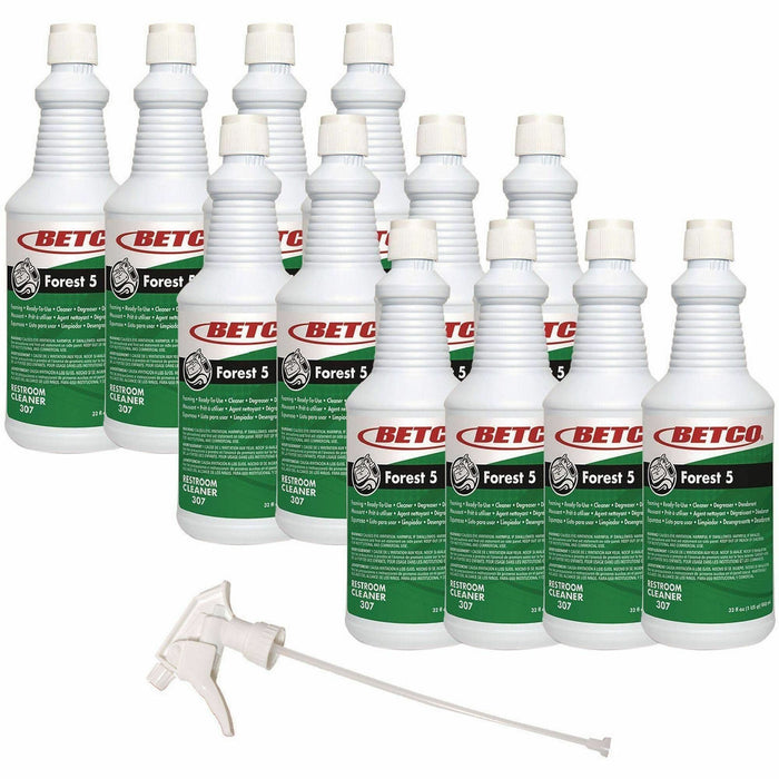 Betco Forest 5 Foaming Cleaner, Mint, 32 Oz, Straw, Pack Of 12 Bottles