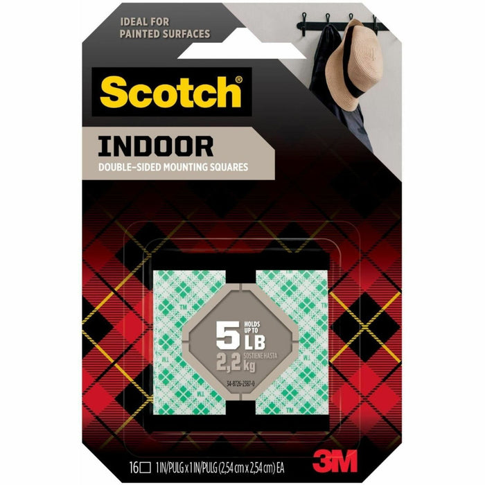 Scotch Indoor Double-Sided Mounting Squares 111S-SQ-16, 1 in x 1 in (2.54 cm x 2.54 cm)