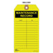 Avery® Preprinted MAINTENANCE RECORD Hang Tags