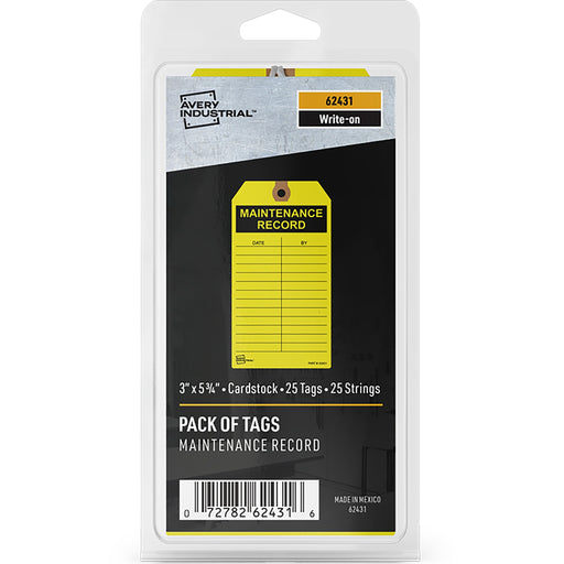 Avery® Preprinted MAINTENANCE RECORD Hang Tags