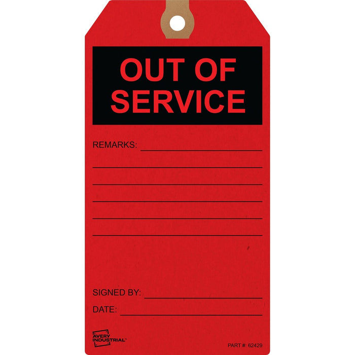 Avery® Preprinted OUT OF SERVICE Red Service Tags