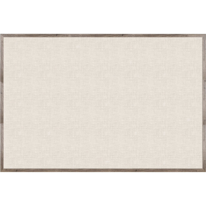 U Brands Linen Bulletin Board, 72" X 47" , Rustic Wood Frame