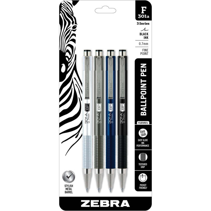 Zebra Pen STEEL 3 Series F-301A Retractable Ballpoint Pen