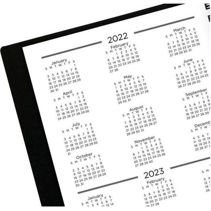 Mead Basic 2022-2023 Weekly Monthly Planner, Black, Large, 8 1/2" x 11"