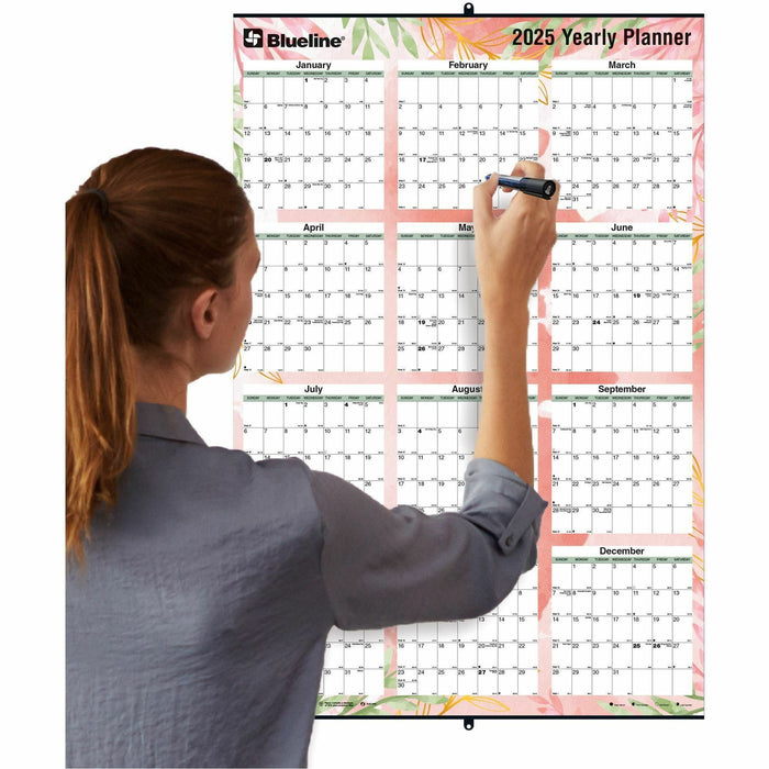 Blueline Tropical Annual Wall Calendar 24"x 36" , English