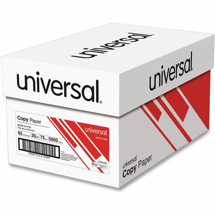 Universal Copy Paper, 92 Bright, 20 lb Bond Weight, 8.5 x 11, White, 500 Sheets/Ream